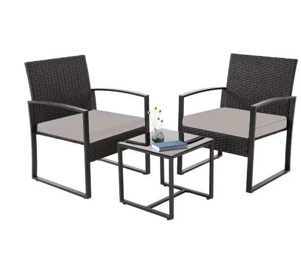 Black Rattan Modular Sofa